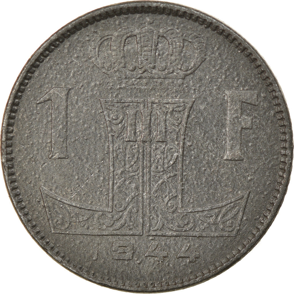Coin, Belgium, Franc, 1944, VF(30-35), Zinc, KM:128