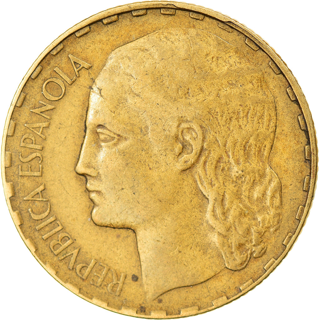 Coin, Spain, Peseta, 1937, Madrid, EF(40-45), Brass, KM:755