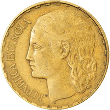 Coin, Spain, Peseta, 1937, Madrid, EF(40-45), Brass, KM:755