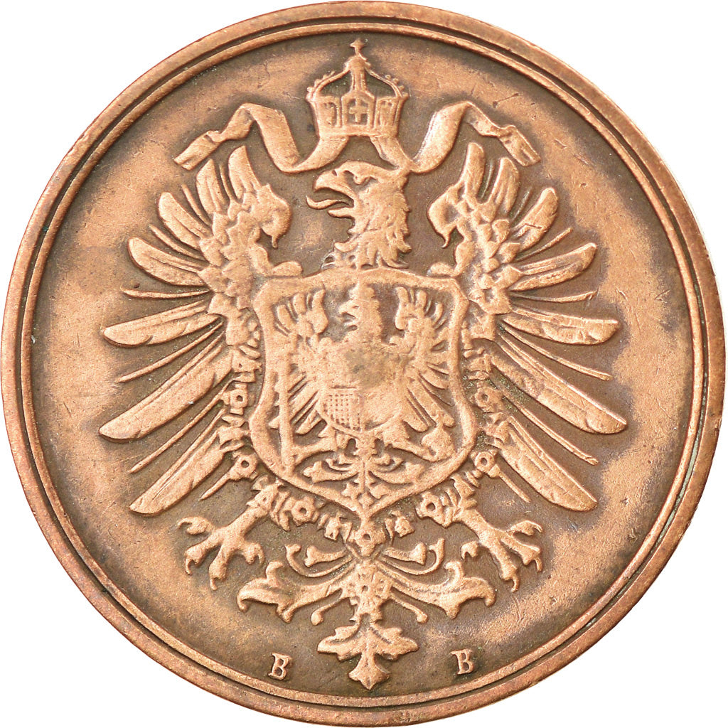 Coin, GERMANY - EMPIRE, Wilhelm I, 2 Pfennig, 1876, Vienne, VF(30-35), Copper