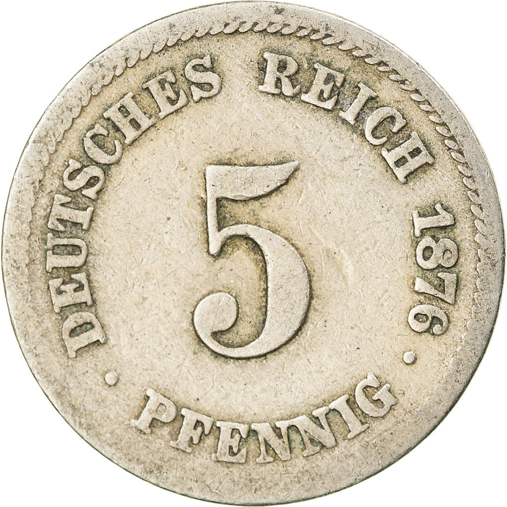 Coin, GERMANY - EMPIRE, Wilhelm I, 5 Pfennig, 1876, Hambourg, VF(30-35)