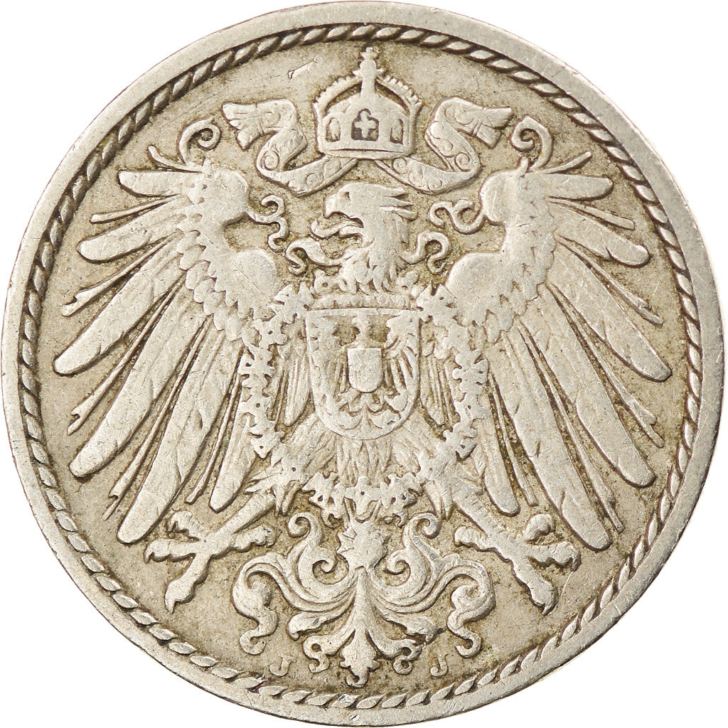 Moneta, NIEMCY - IMPERIUM, Wilhelm II, 5 Pfennig, 1903, Hambourg, EF(40-45)