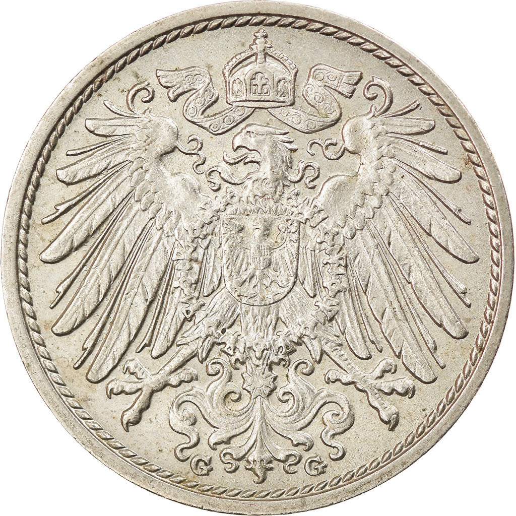 Moneta, GERMANIA - IMPERO, Wilhelm II, 10 Pfennig, 1914, Karlsruhe, BB