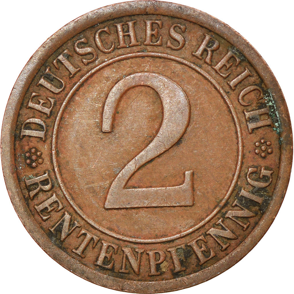 Moneta, GERMANIA, REPUBBLICA DI WEIMAR, 2 Rentenpfennig, 1923, Stuttgart, MB+