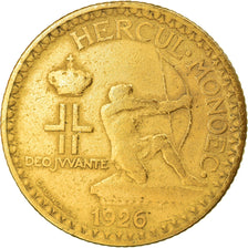 Coin, Monaco, Louis II, 2 Francs, 1926, Poissy, VF(30-35), Aluminum-Bronze