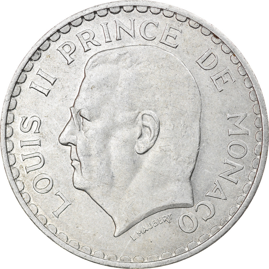Munten, Monaco, Louis II, 5 Francs, 1945, Paris, ZF, Aluminium, KM:122