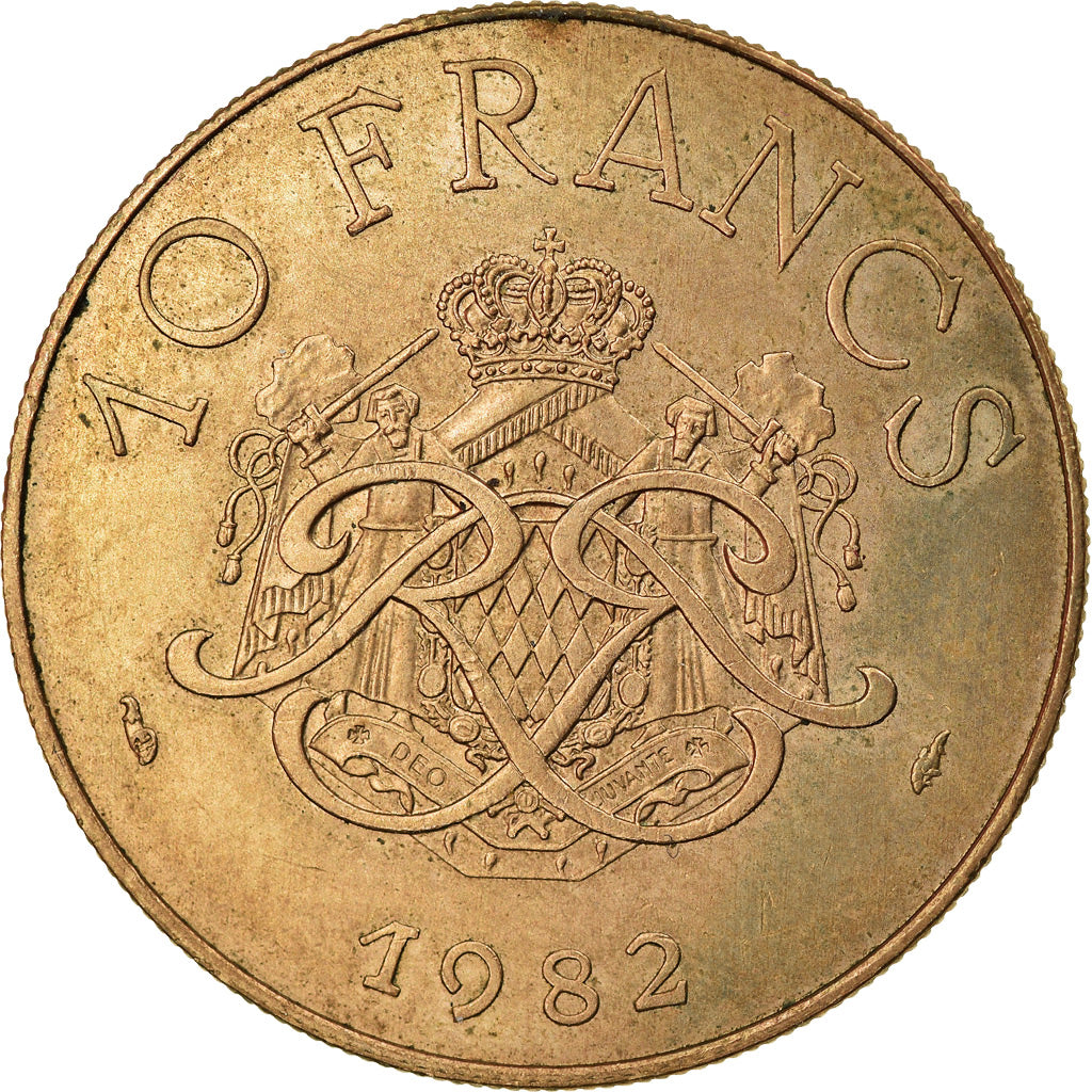 Coin, Monaco, Rainier III, 10 Francs, 1982, VF(30-35), Copper-Nickel-Aluminum