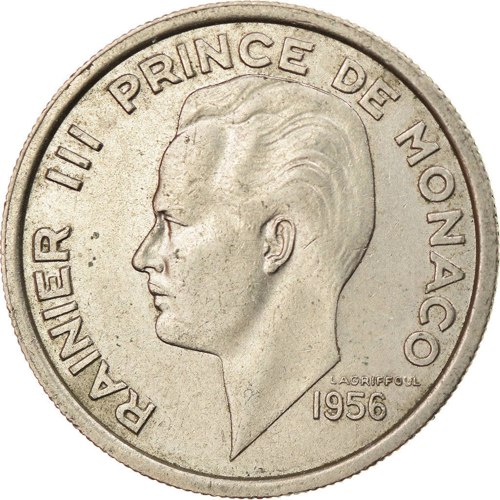 Coin, Monaco, Rainier III, 100 Francs, Cent, 1956, EF(40-45), Copper-nickel