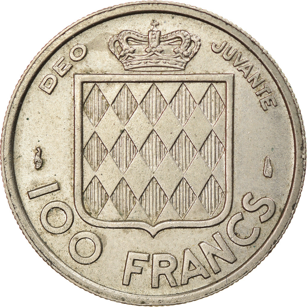 Coin, Monaco, Rainier III, 100 Francs, Cent, 1956, EF(40-45), Copper-nickel