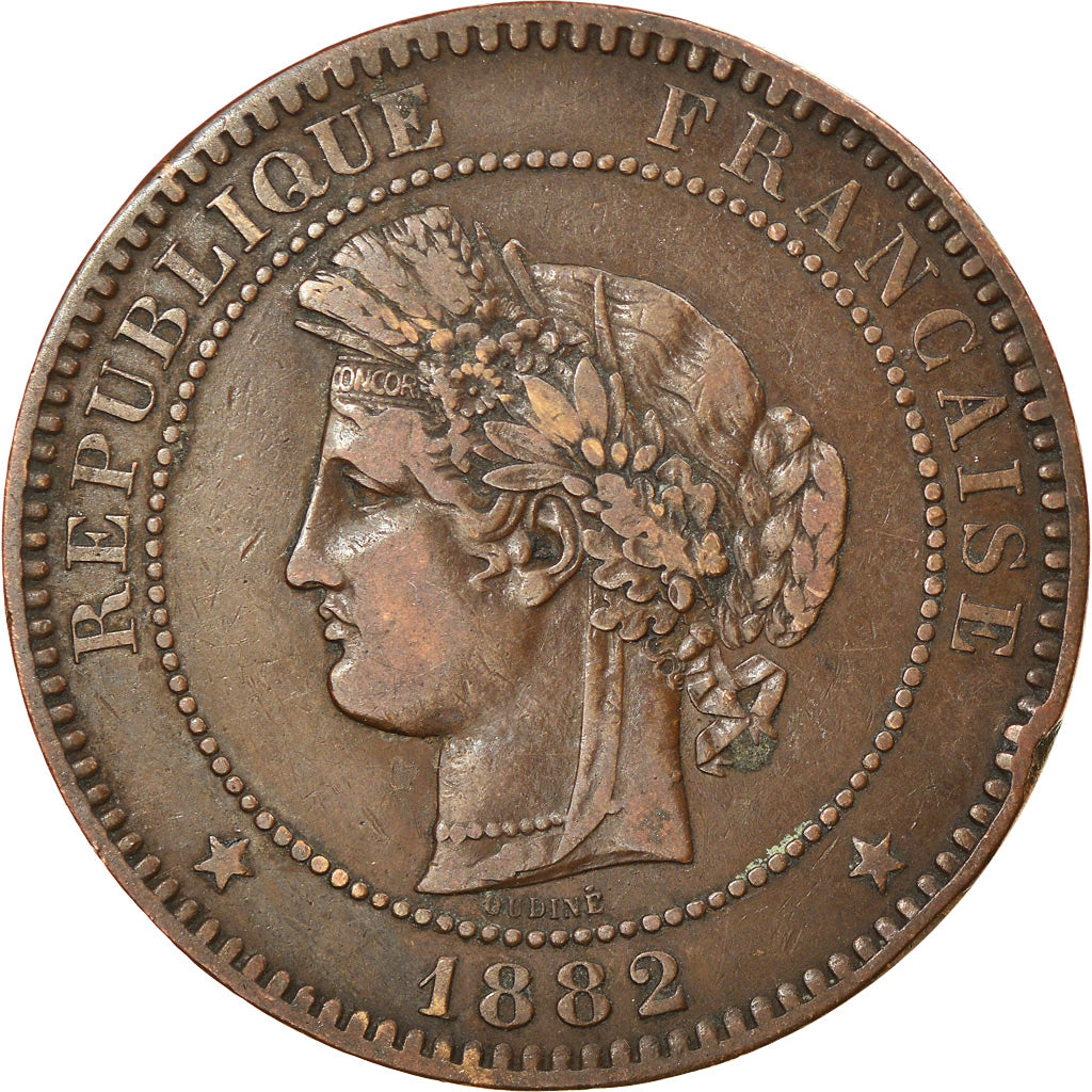 Coin, France, Cérès, 10 Centimes, 1882, Paris, EF(40-45), Bronze, KM:815.1