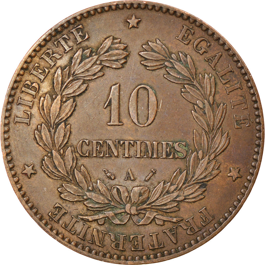 Moeda, França, Cérès, 10 Centimes, 1892, Paris, EF(40-45), Bronze, KM:815.1