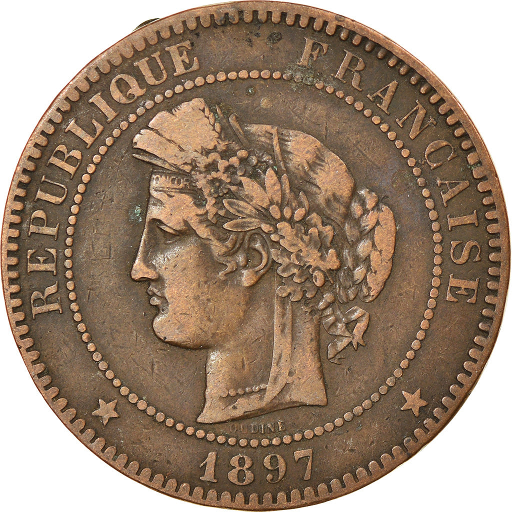 Münze, Frankreich, Cérès, 10 Centimes, 1897, Paris, SS, Bronze, KM:815.1