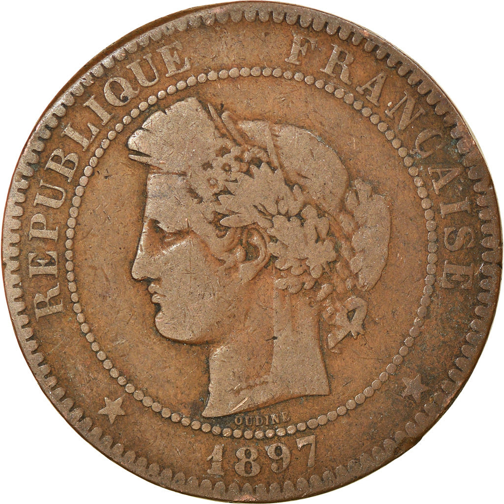 Coin, France, Cérès, 10 Centimes, 1897, Paris, EF(40-45), Bronze, KM:815.1