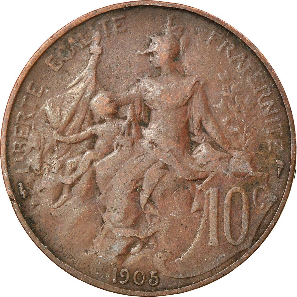 Munten, Frankrijk, Dupuis, 10 Centimes, 1905, Paris, ZF, Bronze, KM:843