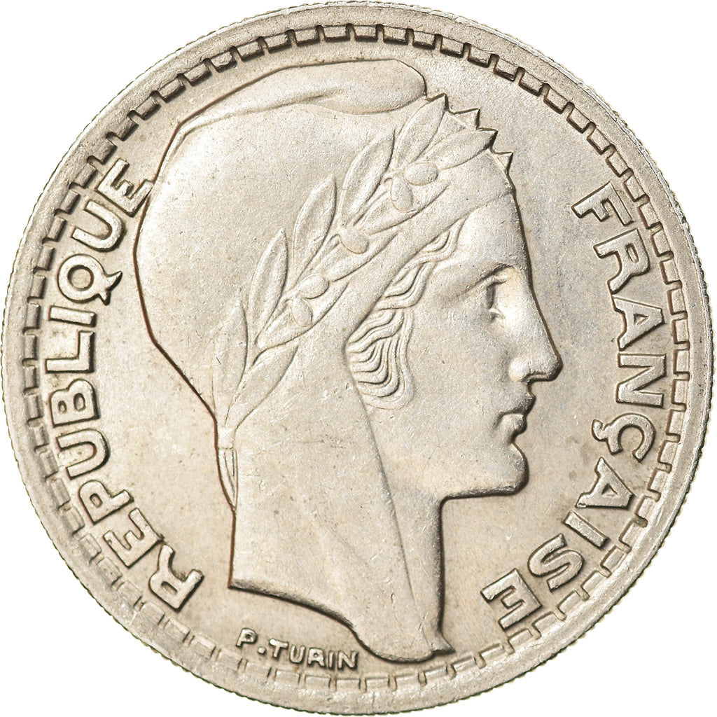 Moeda, França, Turin, 10 Francs, 1945, Paris, EF(40-45), Cobre-níquel