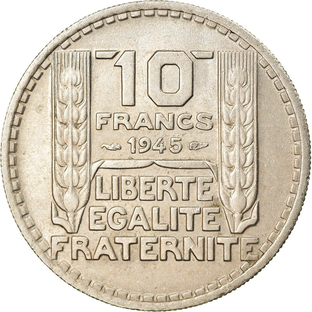 Moeda, França, Turin, 10 Francs, 1945, Paris, EF(40-45), Cobre-níquel