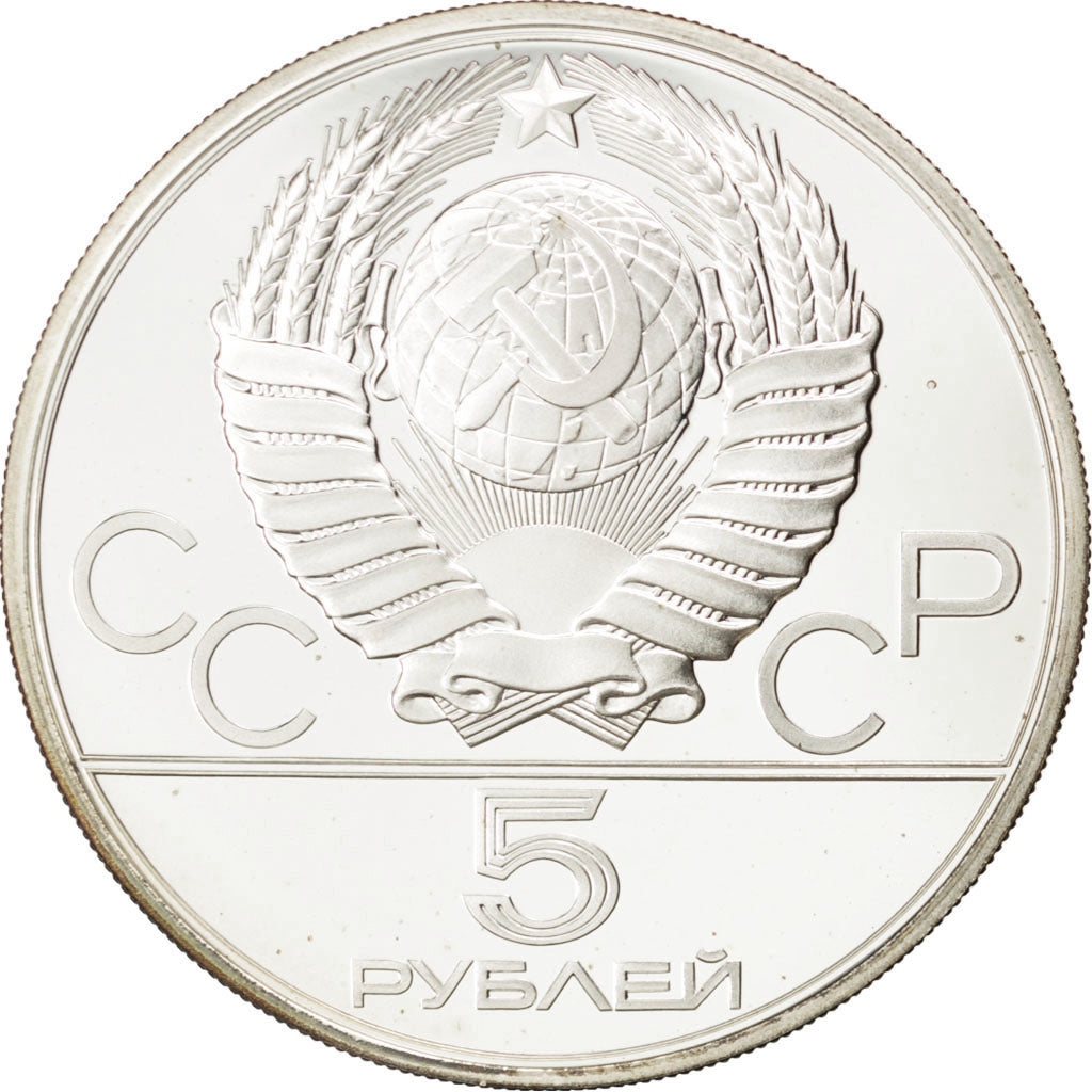 RUSSIA, 5 Roubles, 1980, KM #181, MS(63), Silver, 16.74