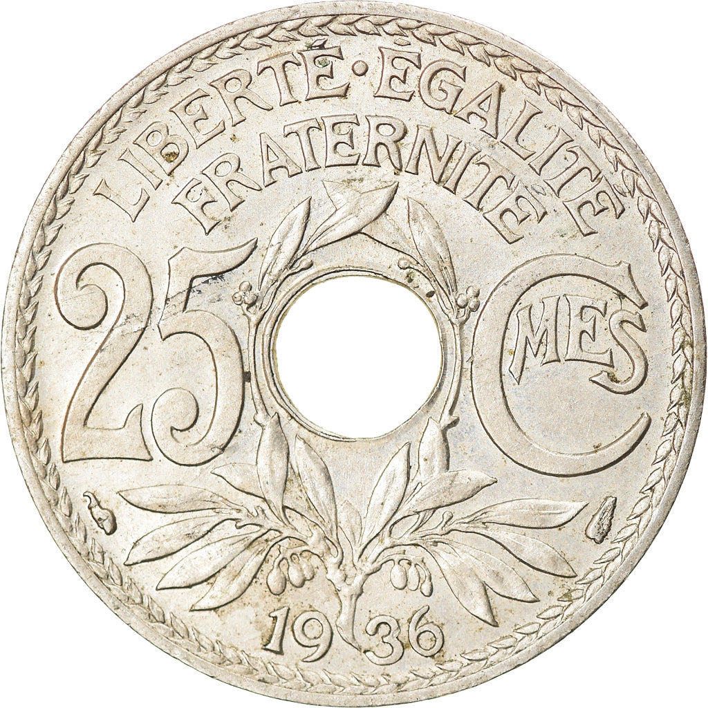 Coin, France, Lindauer, 25 Centimes, 1936, EF(40-45), Copper-nickel, KM:867a