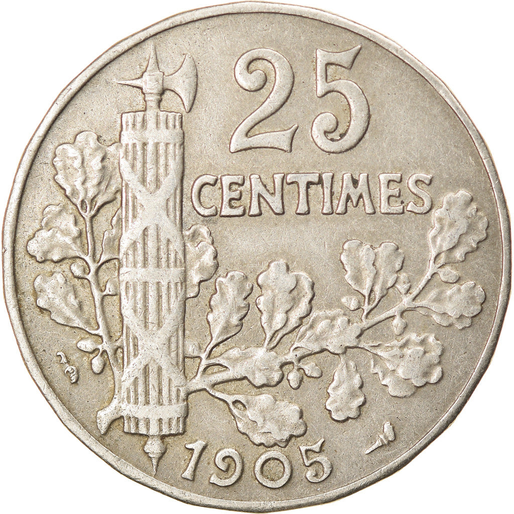Moneda, Francia, Patey, 25 Centimes, 1905, MBC, Níquel, KM:856, Gadoury:364