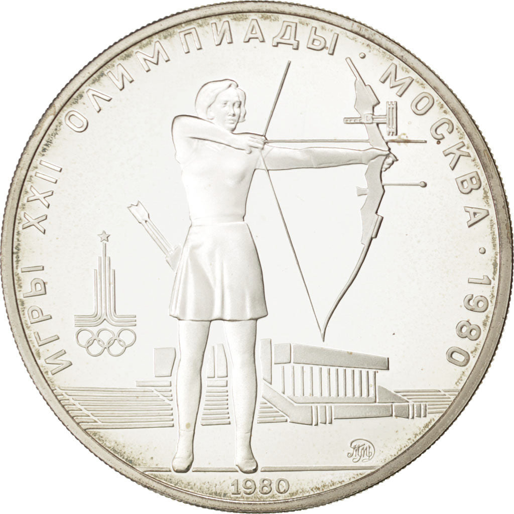 RUSSIA, 5 Roubles, 1980, KM #179, MS(63), Silver, 16.48