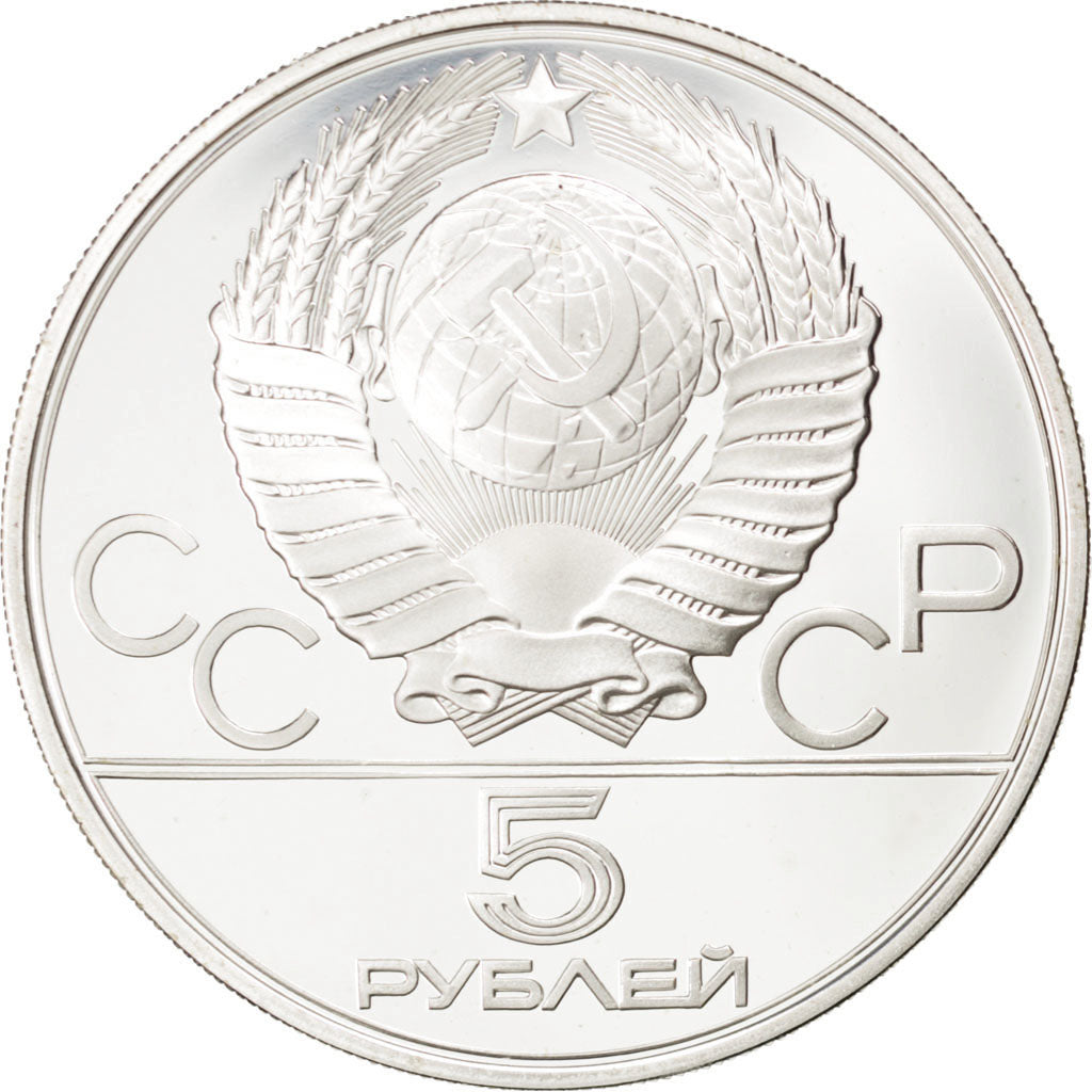 RUSSIA, 5 Roubles, 1980, KM #179, MS(63), Silver, 16.48