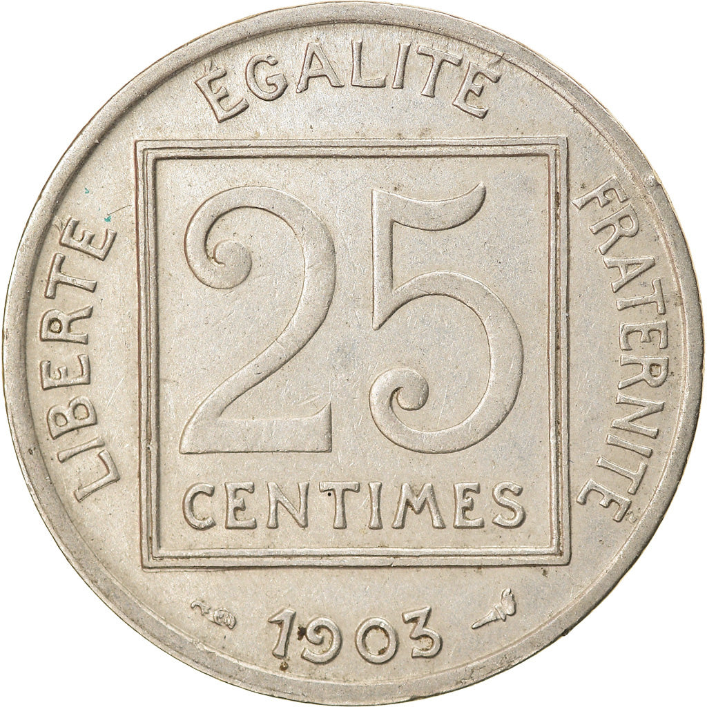 Coin, France, Patey, 25 Centimes, 1903, Paris, EF(40-45), Nickel, KM:855
