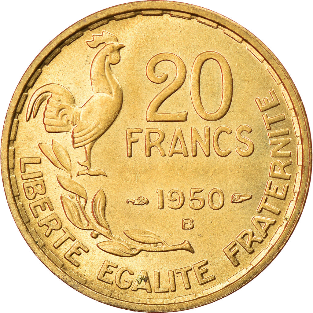 Coin, France, Guiraud, 20 Francs, 1950, Beaumont - Le Roger, AU(50-53)