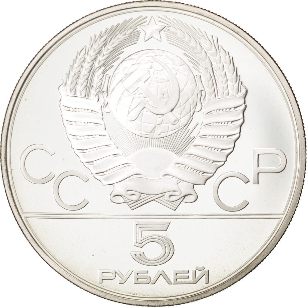 RUSSIA, 5 Roubles, 1980, KM #180, MS(63), Silver, 16.46
