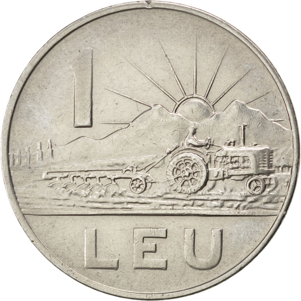 ROMANIA, Leu, 1966, KM #95, EF(40-45), Nickel Clad Steel, 24.6, 4.87