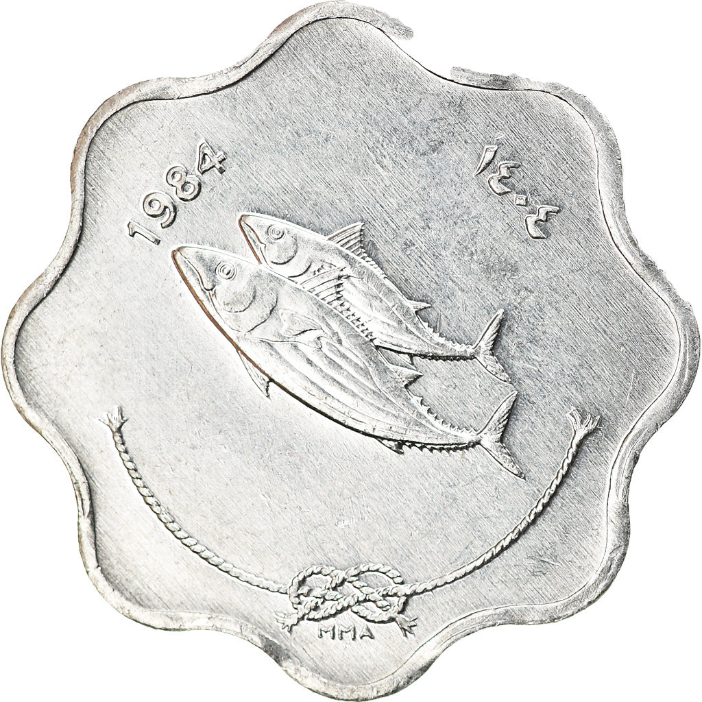 Coin, MALDIVE ISLANDS, 5 Laari, 1984, EF(40-45), Aluminum, KM:69