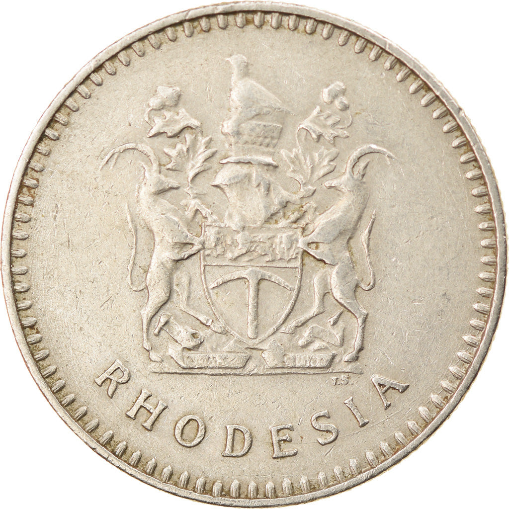 Münze, Rhodesien, 20 Cents, 1977, British Royal Mint, SS, Copper-nickel, KM:15
