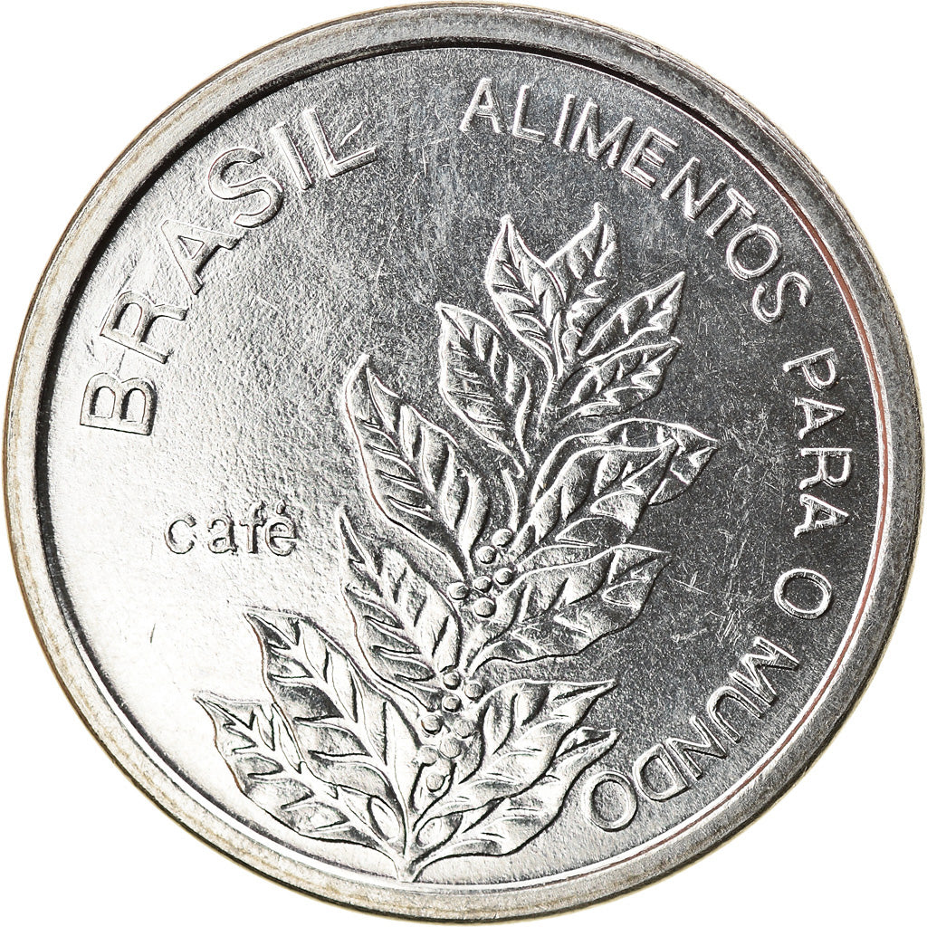 Moneda, Brasil, 5 Cruzeiros, 1985, MBC, Acero inoxidable, KM:599