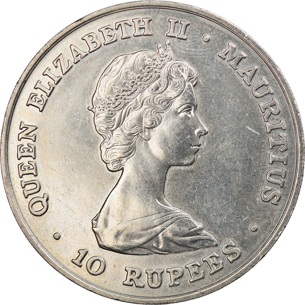 Coin, Mauritius, 10 Rupees, 1981, EF(40-45), Copper-nickel, KM:46