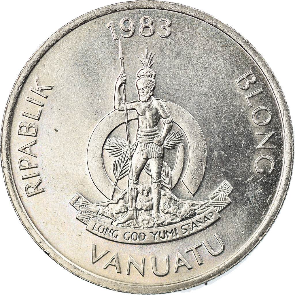Coin, Vanuatu, 10 Vatu, 1983, British Royal Mint, EF(40-45), Copper-nickel, KM:6