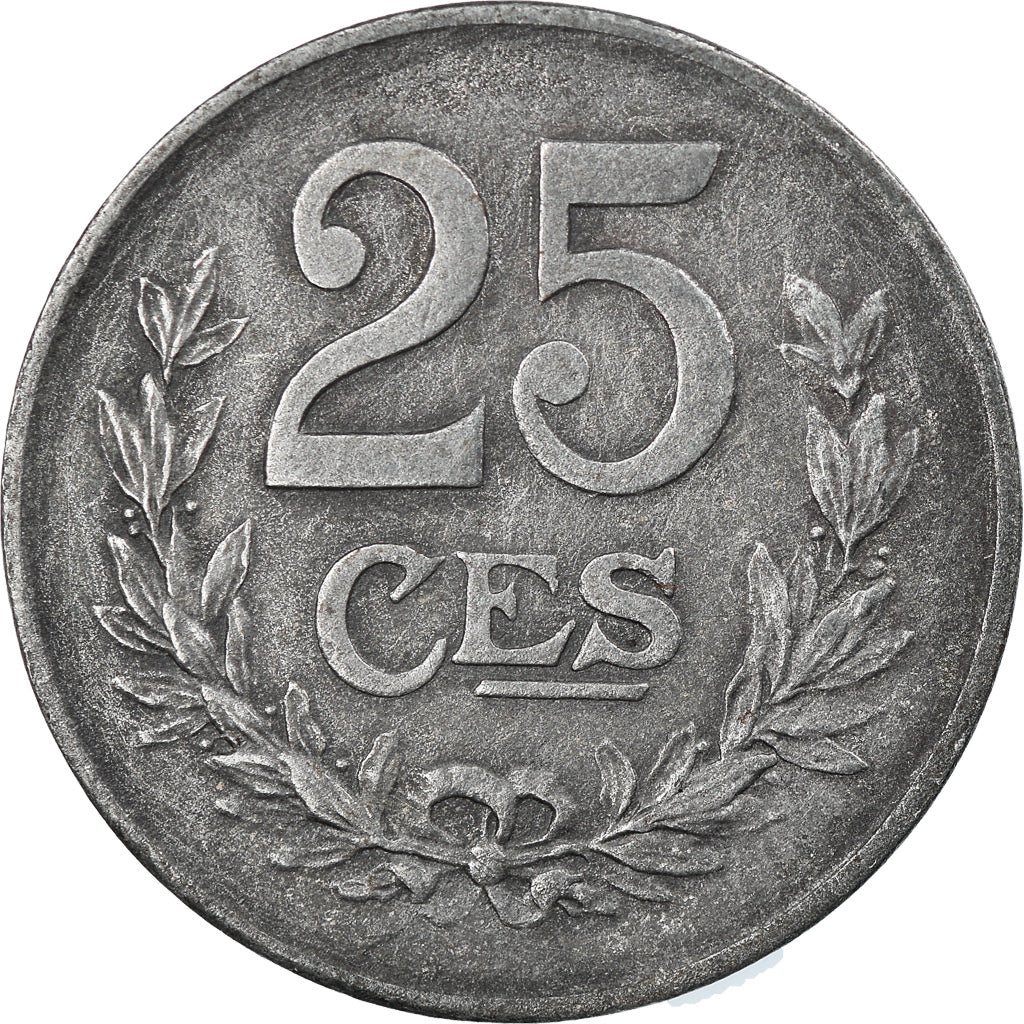 Coin, Luxembourg, Charlotte, 25 Centimes, 1920, EF(40-45), Iron, KM:32