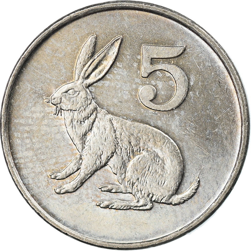Coin, Zimbabwe, 5 Cents, 1997, EF(40-45), Copper-nickel, KM:2