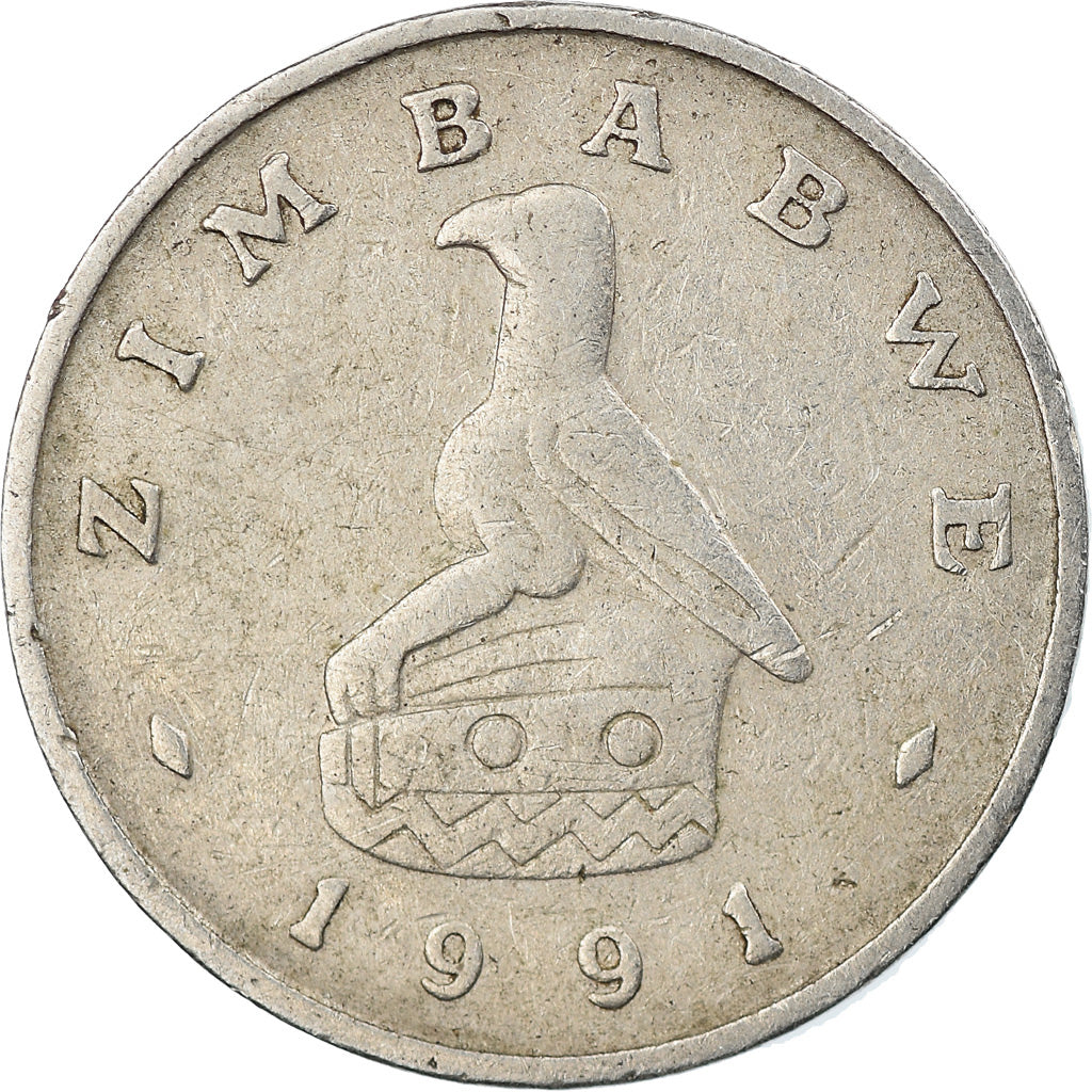 Coin, Zimbabwe, 10 Cents, 1991, VF(30-35), Copper-nickel, KM:3