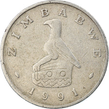 Coin, Zimbabwe, 10 Cents, 1991, VF(30-35), Copper-nickel, KM:3