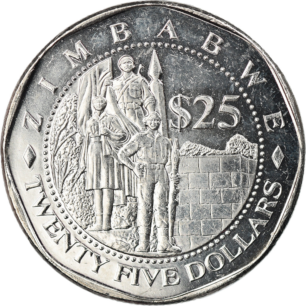 Coin, Zimbabwe, 25 Dollars, 2003, Harare, EF(40-45), Nickel plated steel, KM:15