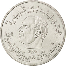 TUNISIA, 1/2 Dinar, 1976, KM #303, AU(55-58), Copper-Nickel, 8.01