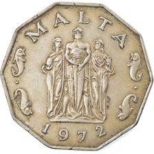 Moeda, Malta, 50 Cents, 1972, British Royal Mint, EF(40-45), Cobre-níquel