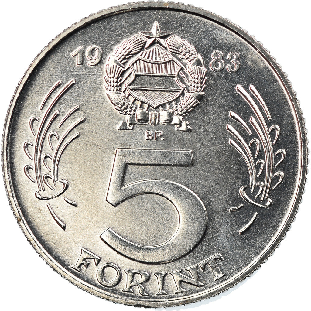 Coin, Hungary, 5 Forint, 1983, Budapest, EF(40-45), Nickel, KM:628