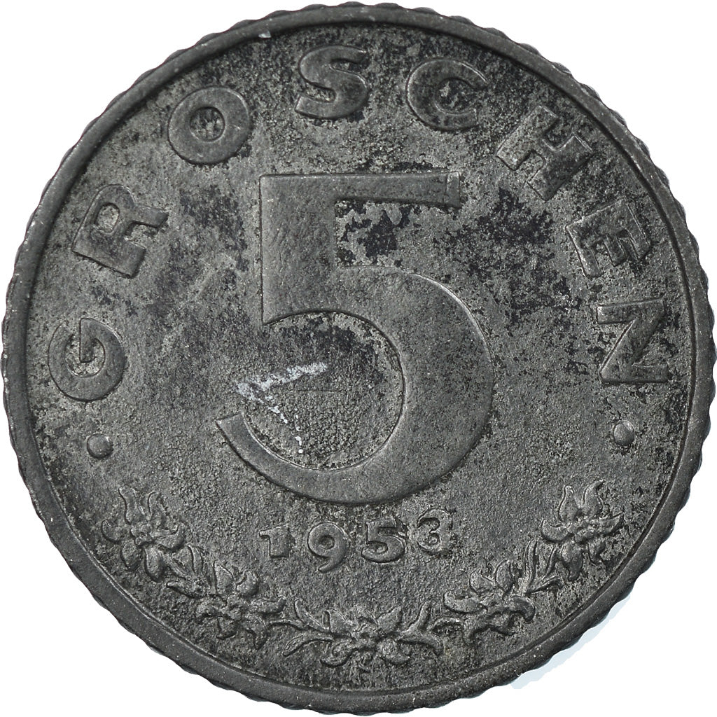 Moneta, Austria, 5 Groschen, 1953, BB, Zinco, KM:2875