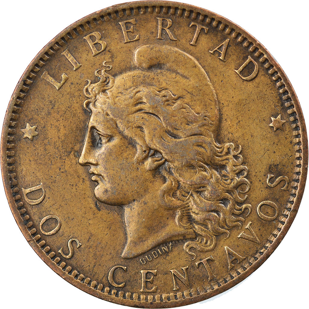 Coin, Argentina, 2 Centavos, 1893, EF(40-45), Bronze, KM:33