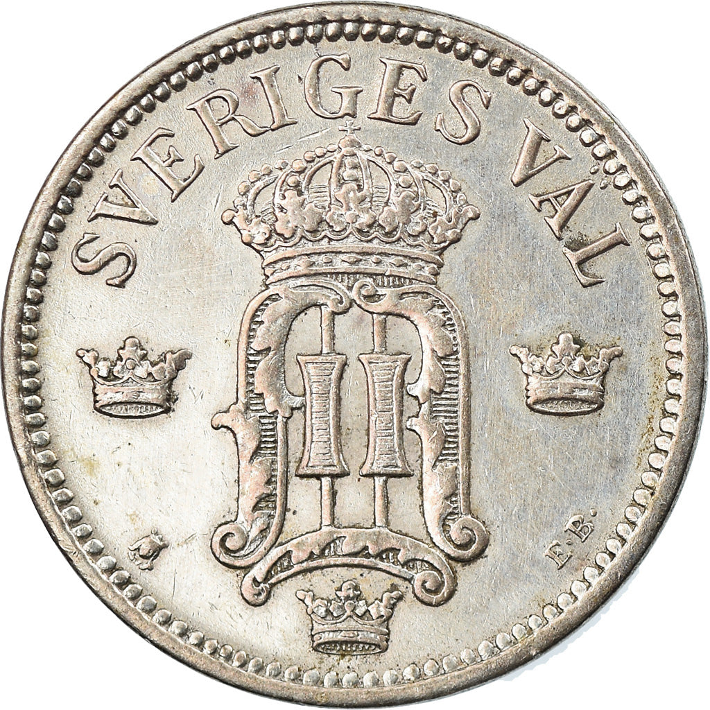 Coin, Sweden, Oscar II, 25 Öre, 1907, EF(40-45), Silver, KM:775