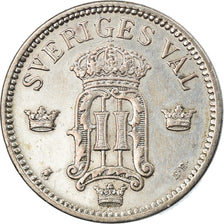 Coin, Sweden, Oscar II, 25 Öre, 1907, EF(40-45), Silver, KM:775