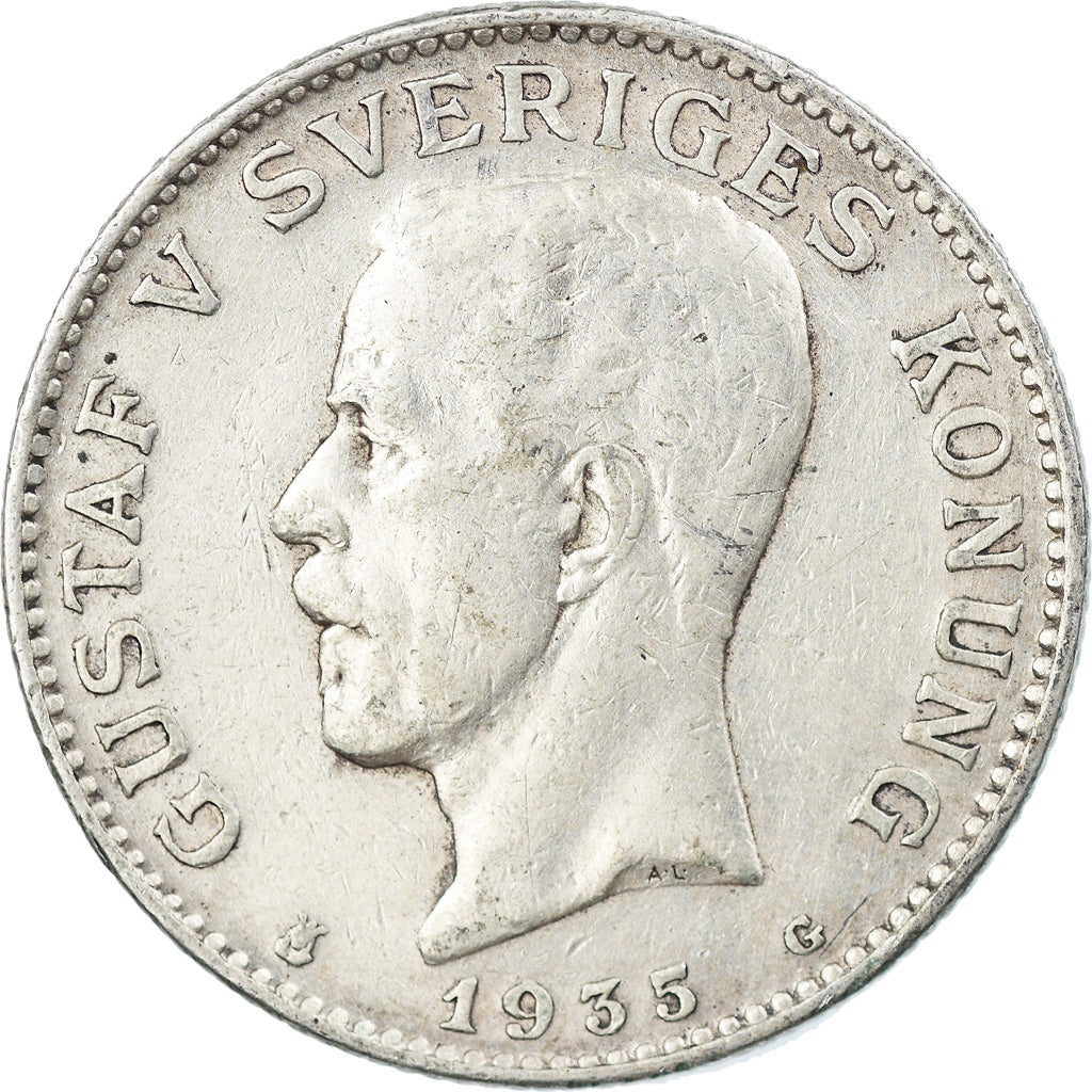 Coin, Sweden, Gustaf V, Krona, 1935, EF(40-45), Silver, KM:786.2