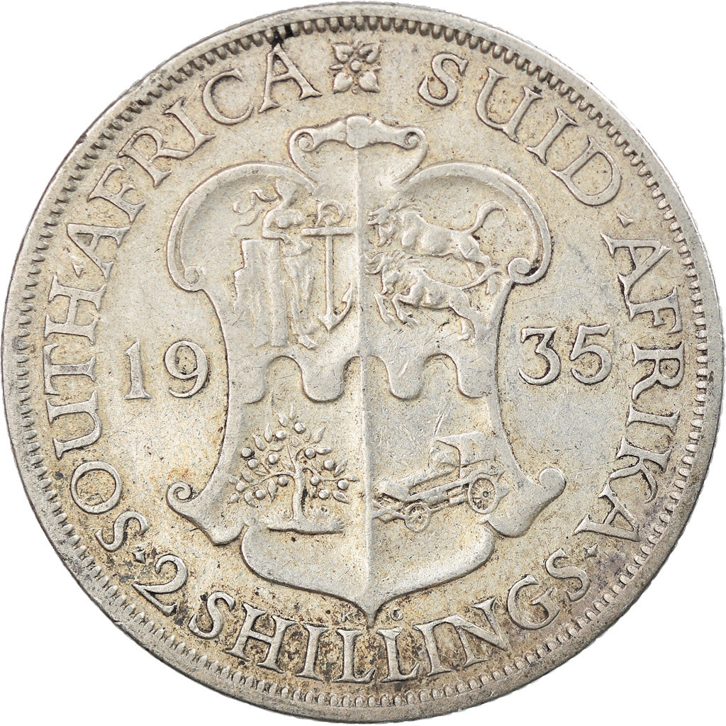 Monnaie, Afrique du Sud, George V, 2 Shillings, 1935, TTB, Argent, KM:22