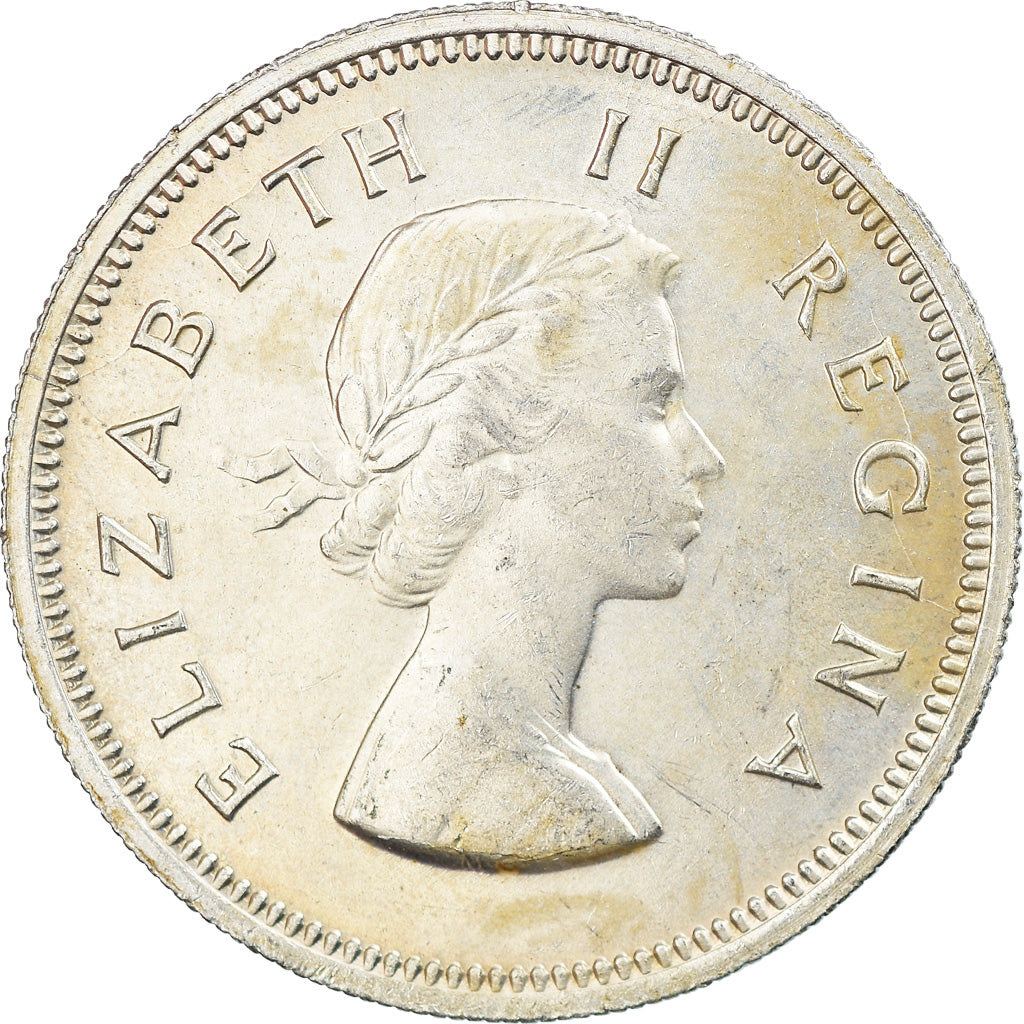 Coin, South Africa, Elizabeth II, 2 Shillings, 1958, EF(40-45), Silver, KM:50