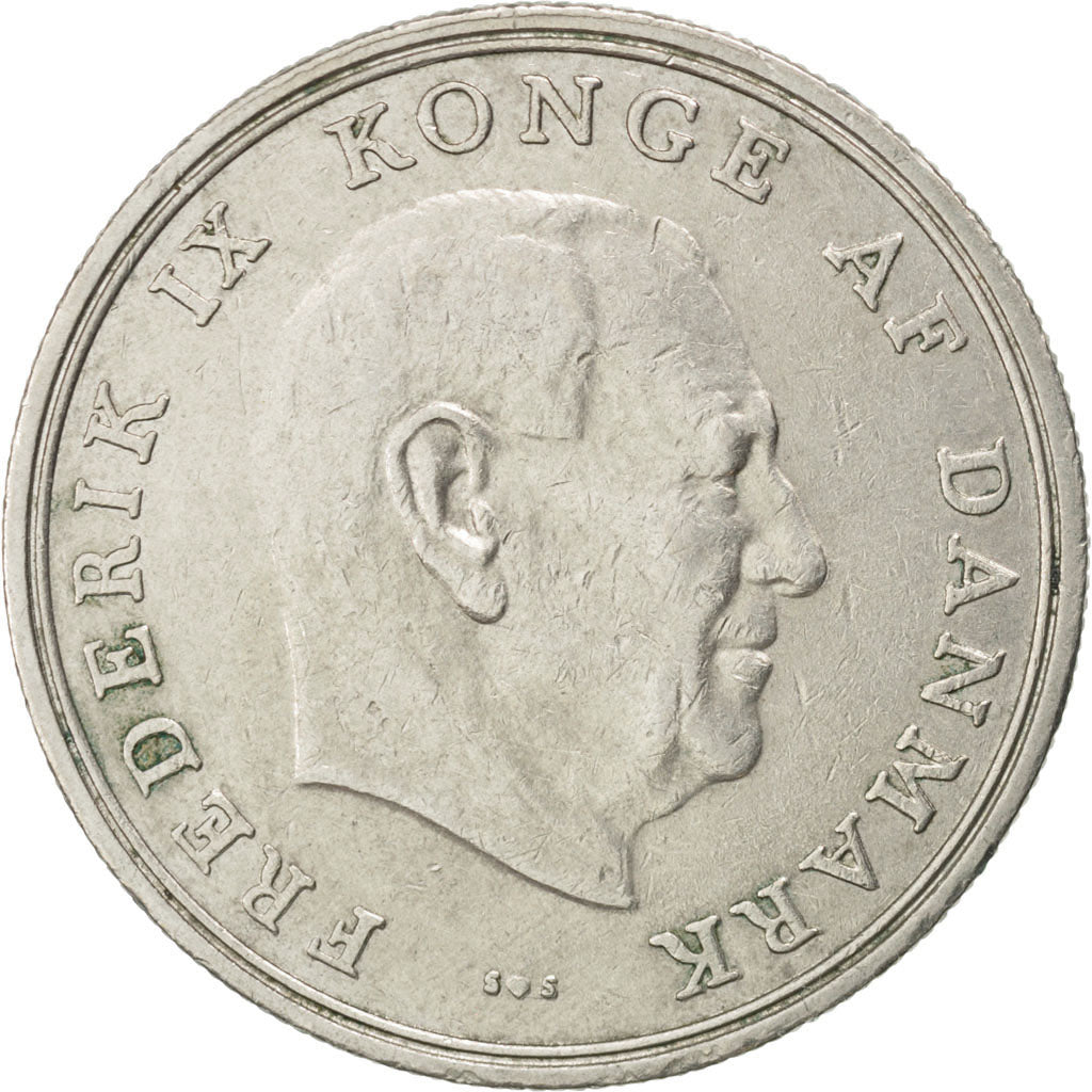 Danimarca, Frederik IX, 5 Kroner, 1972, BB+, Rame-nichel, KM:853.2